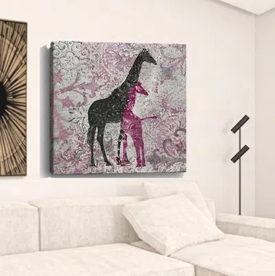 Homezia Exotic Pink Giraffes Unframed Print Wall Art