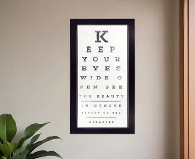 Homezia Eye Chart Ii 4 Black Framed Print Wall Art In White