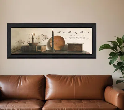 Homezia Faith Family And Friends Black Framed Print Wall Art In Multi