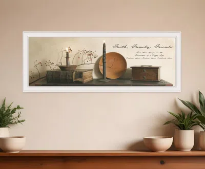 Homezia Faith Family Friends 1 White Framed Print Wall Art