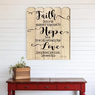 Homezia Faith Hope Love Unframed Print Wall Art In Neutral
