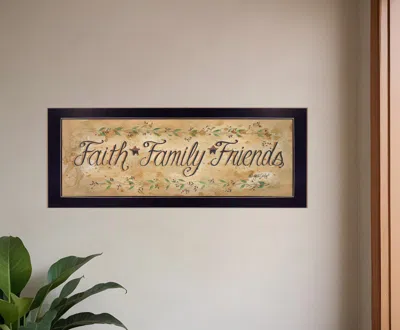 Homezia Faith*family*friends Black Framed Print Wall Art In Neutral