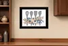 Homezia Fall Floral Baking Utensils 2 Black Framed Print Kitchen Wall Art