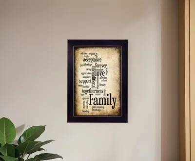 Homezia Family I Black Framed Print Wall Art In Brown