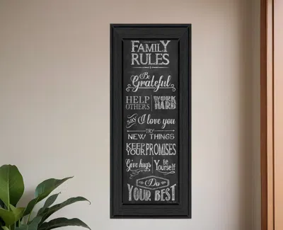 Homezia Family Rules 1 Black Framed Print Wall Art