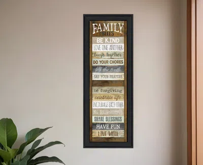 Homezia Family Rules Shutter 3 Black Framed Print Wall Art