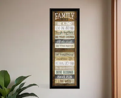 Homezia Family Rules Shutter 4 Black Framed Print Wall Art