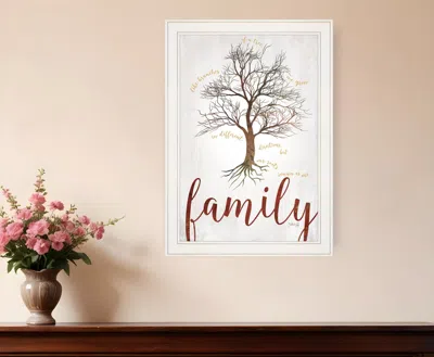 Homezia Family Tree 1 White Framed Print Wall Art