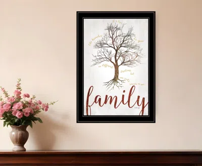 Homezia Family Tree 2 Black Framed Print Wall Art In Multi