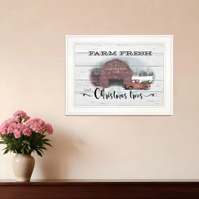 Homezia Farm Fresh Christmas Trees 2 White Framed Print Wall Art