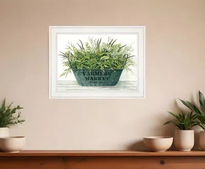 Homezia Farm Market White Framed Print Wall Art
