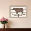 Homezia Farmhouse Cow Brown Framed Print Wall Art