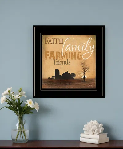 Homezia Farming 3 Black Framed Print Wall Art In Brown