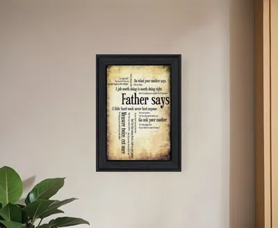 Homezia Father Says Black Framed Print Wall Art In Multi