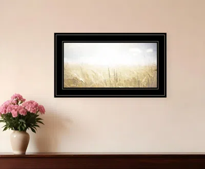 Homezia Fields Of Gold 2 Black Framed Print Wall Art In Multi