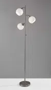 Homezia Floor Lamp Brushed Steel Metal Three Adjustable Globes