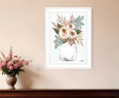 Homezia Floral Jar 1 White Framed Print Wall Art