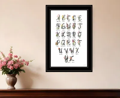 Homezia Flower Alphabet 2 Black Framed Print Wall Art
