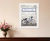 Homezia Flower Shop Bicycle 1 White Framed Print Wall Art