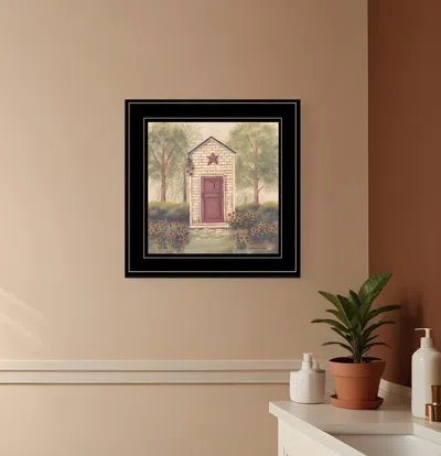 Homezia Folk Art Outhouse Iii 2 Black Framed Print Wall Art