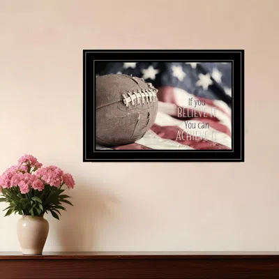 Homezia Football Believe It 2 Black Framed Print Wall Art In Multi