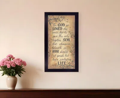 Homezia For God So Loved Black Framed Print Wall Art In Multi