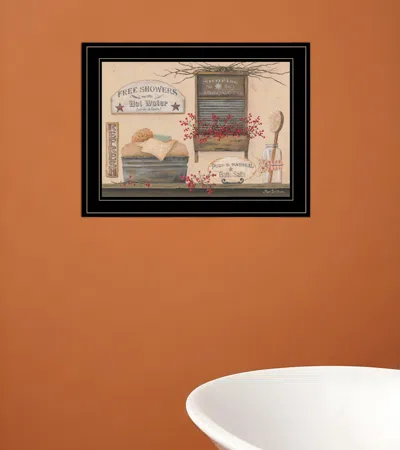 Homezia Free Showers 3 Black Framed Print Bathroom Wall Art