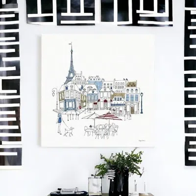 Homezia French Caf With Red And Blue Accents Unframed Print Wall Art