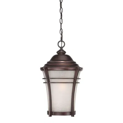 Homezia Frosted Glass Bronze Lantern Hanging Light In Brown