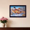 Homezia Frosty Morning Ringnecks 1 Black Framed Print Wall Art