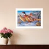 Homezia Frosty Morning Ringnecks 2 White Framed Print Wall Art
