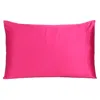 Homezia Fuchsia Dreamy Set Of 2 Silky Satin Standard Pillowcases