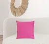 Homezia Fuchsia Solid Color Flange Edge Throw Pillow