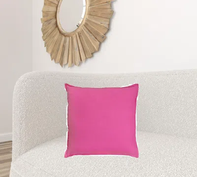 Homezia Fuchsia Solid Color Flange Edge Throw Pillow