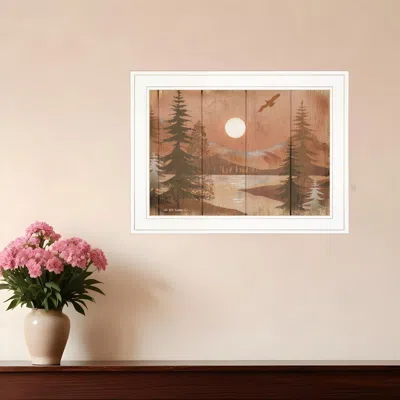 Homezia Full Moon Ii White Framed Print Wall Art