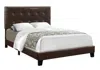 Homezia Full Size Dark Brown Leather Look Bed