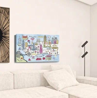 Homezia Fun Illustrated Nyc Map Unframed Print Wall Art