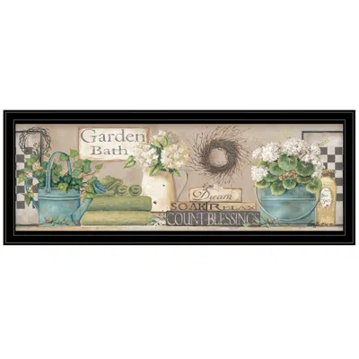 Homezia Garden Bath 2 Black Framed Print Bathroom Wall Art