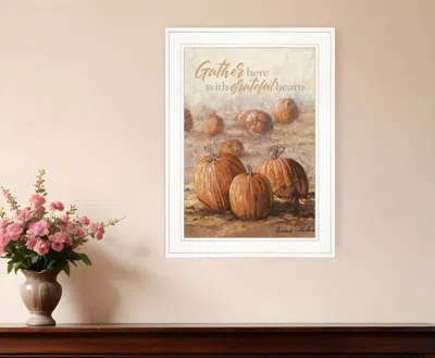 Homezia Gather Here With Grateful Hearts 1 White Framed Print Wall Art
