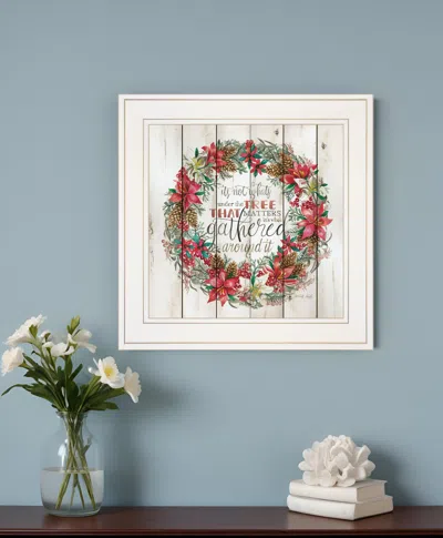 Homezia Gathered Around The Tree 1 White Framed Print Wall Art