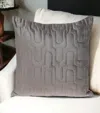 Homezia Geometric Lush Quilted Taupe Throw Pillow