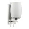 Homezia Geometric Silver Wall Sconce With Frosted Glass Shade