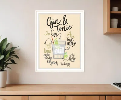 Homezia Gin And Tonic 2 White Framed Print Wall Art In Neutral