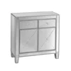 Homezia Glamorous Mirrored Bling Two Door Storage Accent Cabinet