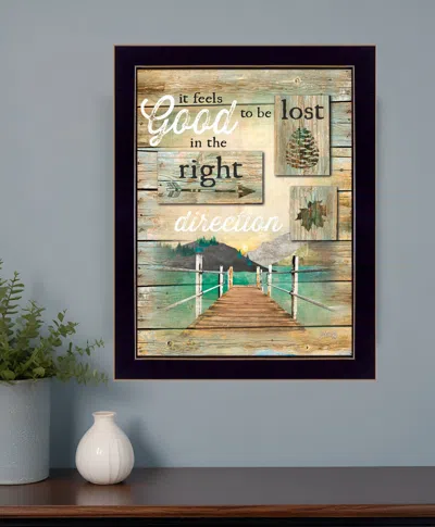 Homezia Go To The Lake Black Framed Print Wall Art