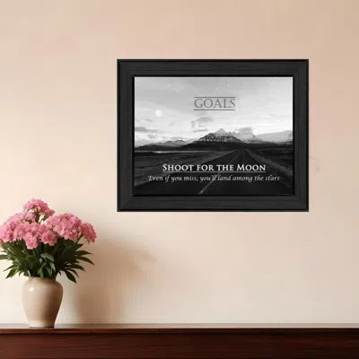 Homezia Goals 5 Black Framed Print Wall Art In Gray