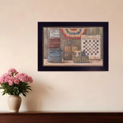 Homezia God Bless America 1 Black Framed Print Wall Art