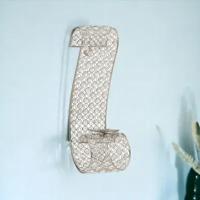 Homezia Gold And Faux Crystal Swirling Wall Sconce