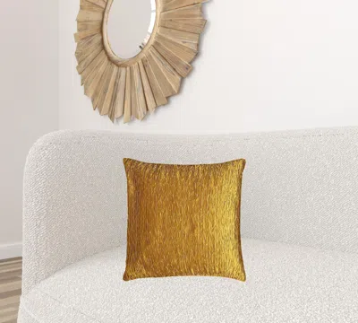 Homezia Gold Crinkle Down Filled Throw Pillow