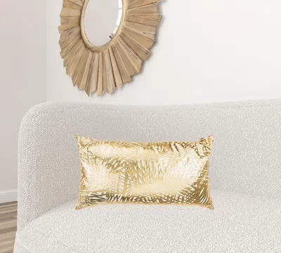Homezia Gold Foil Etched Pattern Lumbar Pillow